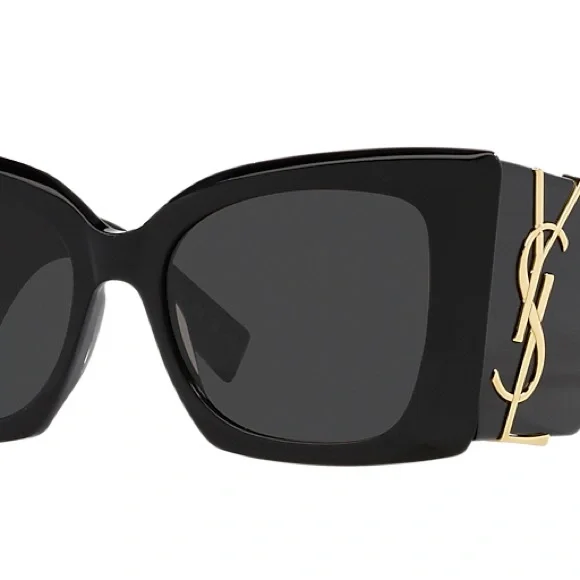 Saint Laurent Dark Sunglasses with Silver Accents - Picture 2 of 8